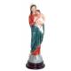 Statue 30 Cm Vierge + Enfant Base Bois