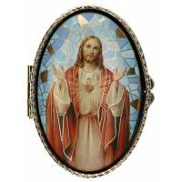 Boîte à Pilules - Sacré Coeur - Mosaïque - OV 70 X 45 mm