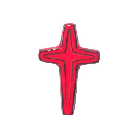 Croix Céramique - 13.5 X 9 cm - Rouge