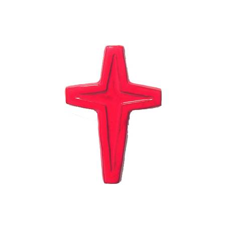 Croix Céramique - 17.5 X 11.5 cm - Rouge