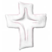 Croix Céramique - 14 X 11 cm - Blanc