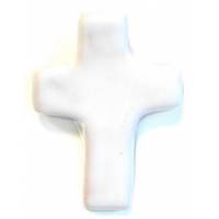 Croix Céramique - 11 X 8.5 cm - Blanc