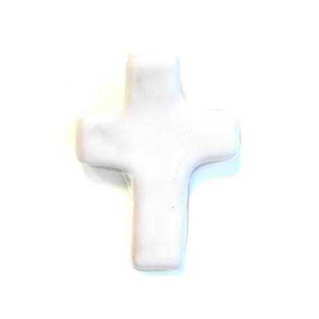 Croix Céramique - 11 X 8.5 cm - Blanc