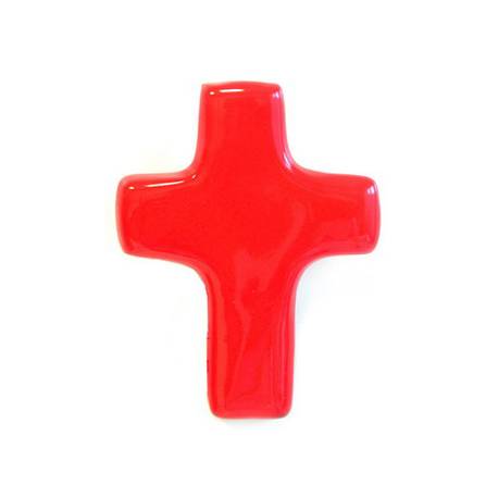 Kruisje Keramiek 11 X 8.5 Cm Rood 