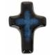 Croix Céramique - 11 X 8.5 cm - Bleu Foncé