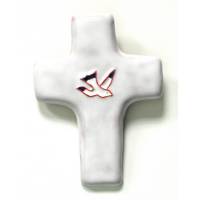 Croix Céramique - 11 X 8 cm - Blanc