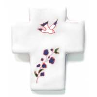 Croix Céramique - 12 X 10 cm - Blanc