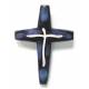 Croix Céramique - 17 X 11.5 cm - Bleu Foncé