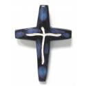 Croix Céramique - 17 X 11.5 cm - Bleu Foncé