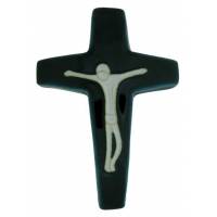 Croix Ceramique 16 X 11.5 Cm Vert Fonce