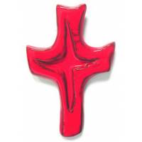 Croix Céramique - 21 X 13 cm - Rouge