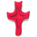 Croix Céramique - 21 X 13 cm - Rouge