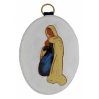 Medaillon 13 Cm Vierge Blanc