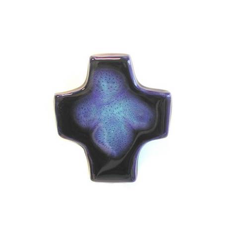 Kruisje Keramiek 9 X 8 Cm Donkerblauw 