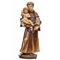 Statue en bois sculpté Saint Antoine 30 cm couleur