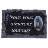 Grafplaat 9X14 cm - Nous vous aimerons toujours 