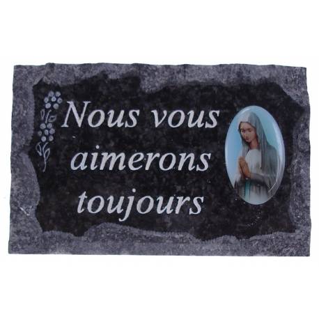 Plaque Cimetière 9X14 cm - Nous vous aimerons toujours
