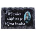 Plaque Cimetière 9x14 Wij zullen altijd van je blijven houden