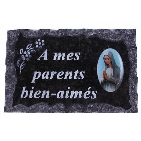 Plaque Cimetière A mes parents bien aimés 9X14 cm