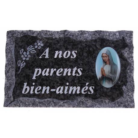 Plaque Cimetiere A Nos Parents Bien-Aimes 9x14