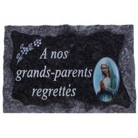 Plaque Cimetiere A Nos Grands-Parents Regrettes 9x14 