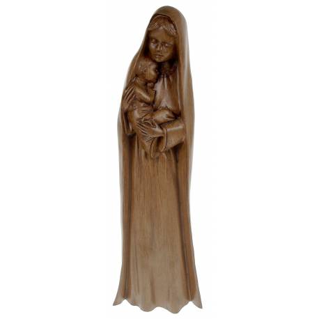 Beeld 30 cm - Maria + Kind - Houtkleur 