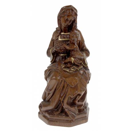 Beeld 23 Cm Maria+kind+druiven Houtkleur 