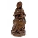 Beeld 23 Cm Maria+kind+druiven Houtkleur 