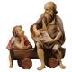 Berger et enfant sur un banc : crèche de Noël en bois Ulrich 15 cm