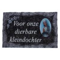 Plaque Cimetiere Voor Onze Dierbare Kleindochter 9x14