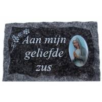 Grafplaat 9X14cm Aan mijn geliefde zus 