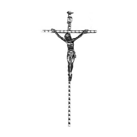 Kruisbeeld - 21 cm - Metaal Vernikkeld 