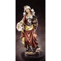 Statue en bois sculpté Sainte Veronique de 20 Cm Couleur