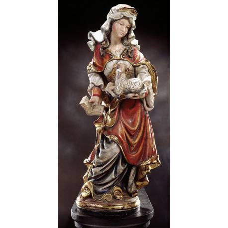 Houtsnijwerk H Agnes 20 Cm Gekleurd 