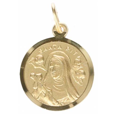 Medaille H Rita - 14 mm - Verguld 