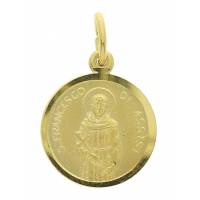 Médaille St François - 14 mm - Métal Doré