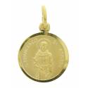 Médaille St François - 14 mm - Métal Doré