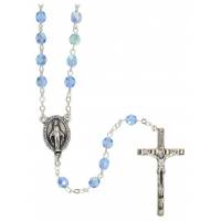 Chapelet - Semi-Cristal - Bleu Clair