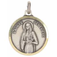 Medaille H Genoveva - 18 mm - Metaal Verzilverd 