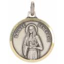 Medaille H Genoveva - 18 mm - Metaal Verzilverd 