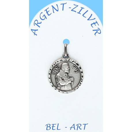 Médaille Argent - St P. Pio - 16 mm