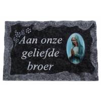 Plaque Cimetiere Aan Onze Geliefde Broer 9x14