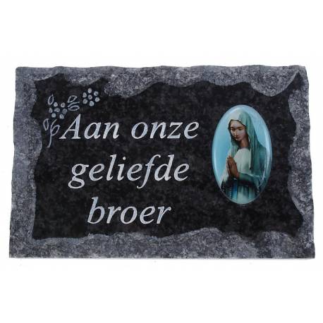 Grafplaat 9x14 Aan Onze Geliefde Broer 