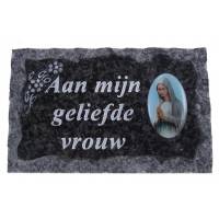 Plaque Cimetiere Aan Mijn Geliefde Vrouw 9x14
