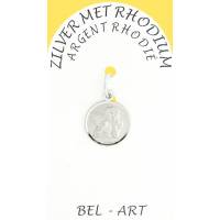 Médaille Argent Rhodié - Ange - 12 mm