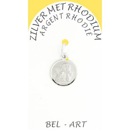 Médaille Argent Rhodié - Ange - 12 mm