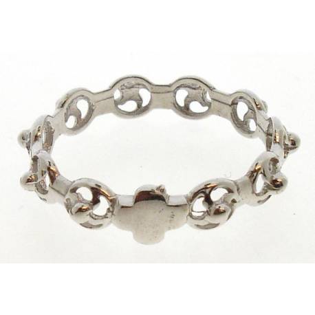 Bague-Dizainier - Argent Rhodié - Roses
