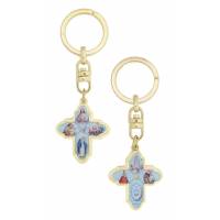 Porte-Clefs - Croix Plurisaints - Email
