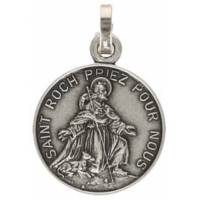 Medaille H Rochus - 16 mm - Metaal Verzilverd 