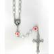 Chapelet - Ste Rita - Verre Blanc / Roses rouges